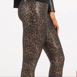 Spanx Faux Leather Leopard Leggings